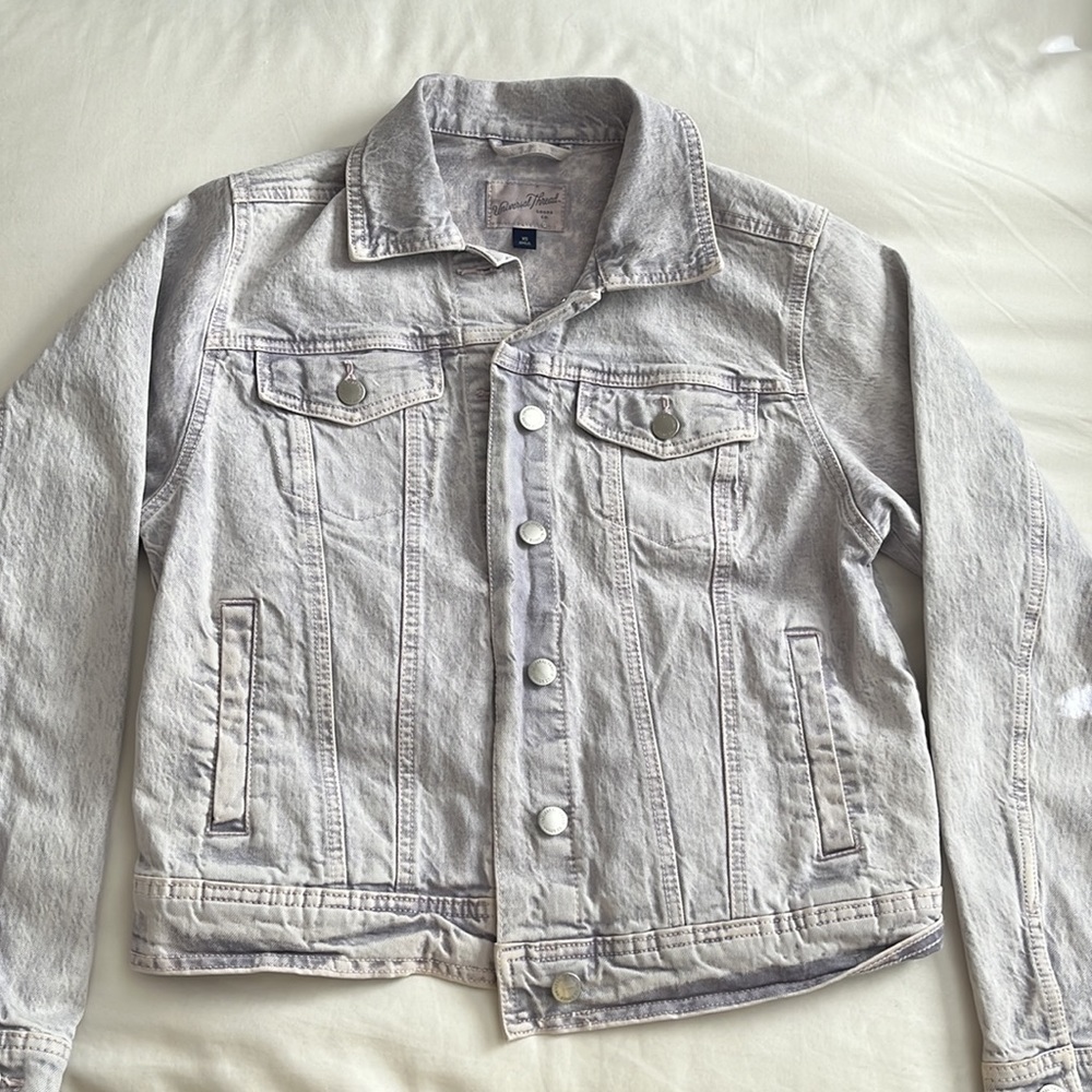 Washed Purple Denim Oversized Jacket